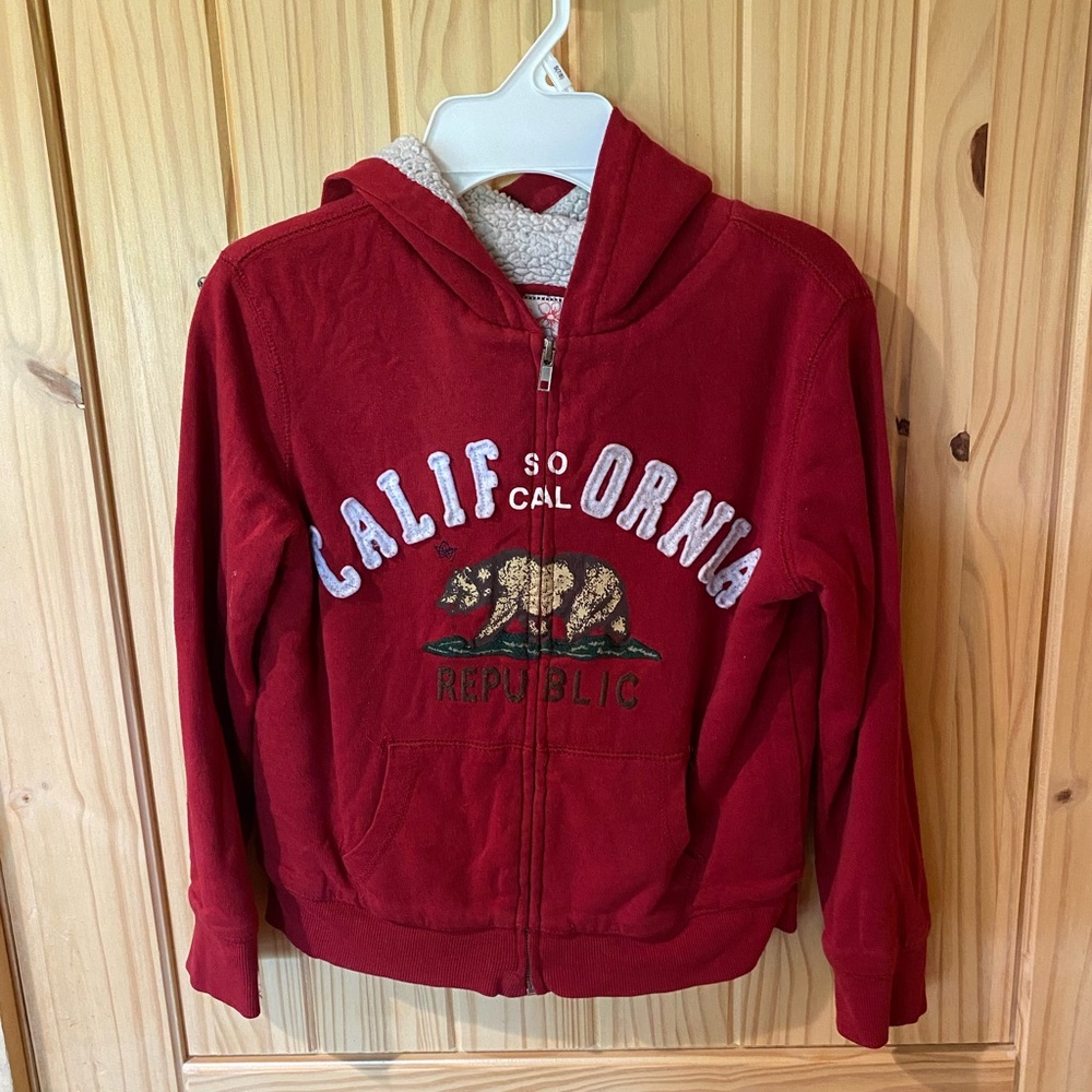 Reflex Girls Red Kids California Republic Hoodie